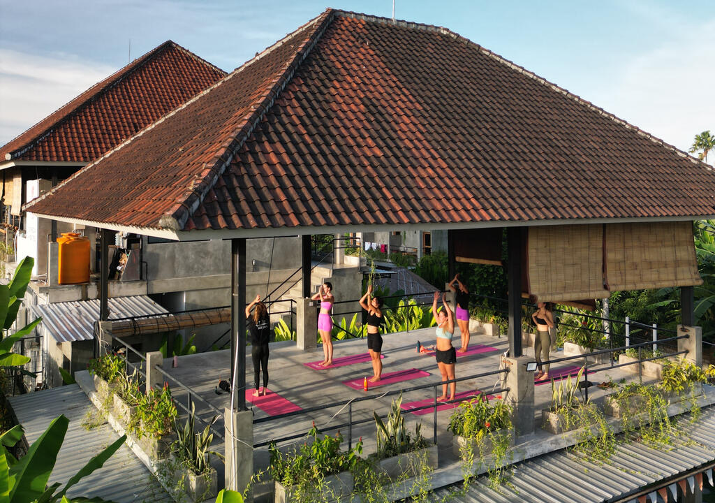Yoga session at Sepeda Hostel